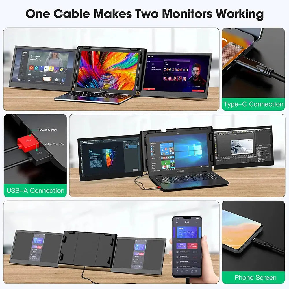 12-Inch Triple Monitor Laptop Extender -   Remote OfficePerks