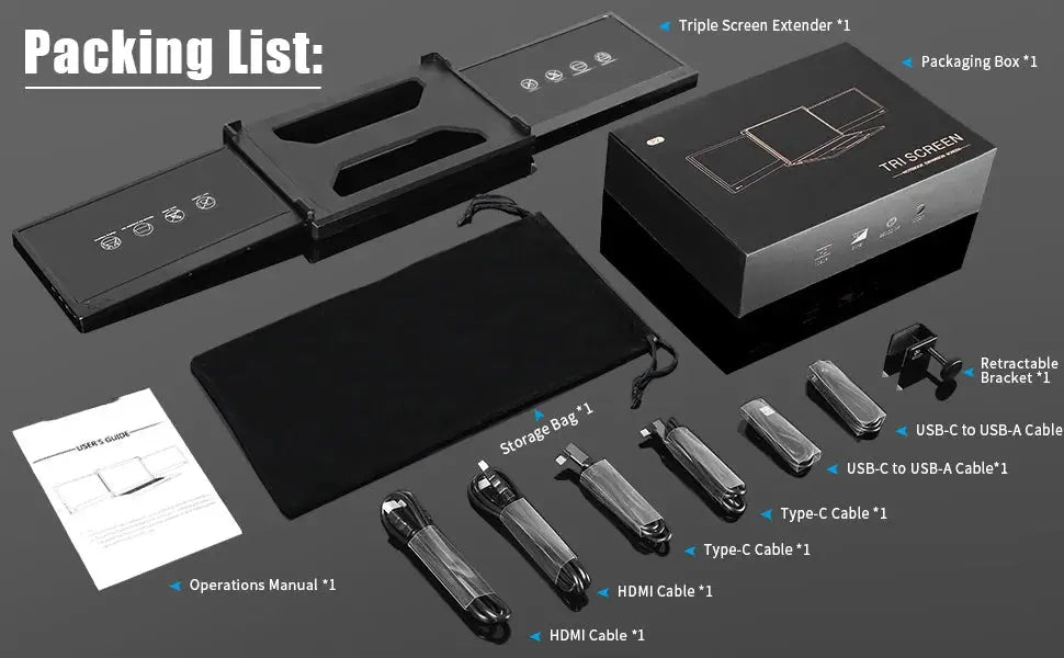 12-Inch Triple Monitor Laptop Extender -   Remote OfficePerks